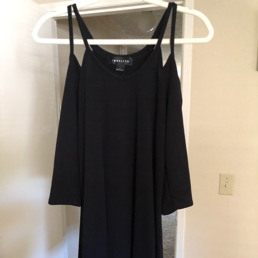 Scarlett Knee Length Open Shoulder Dress